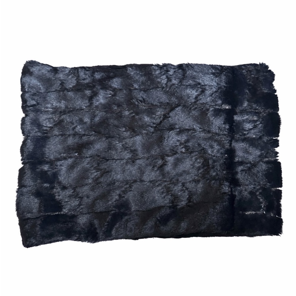 Vera Bradley Black Textured Faux Fur Rectangular Scarf